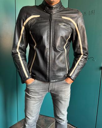 Giacca moto in pelle con protezione AXO
