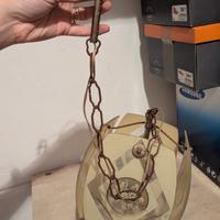 Lampadario vintage anni ’60 in vetro 