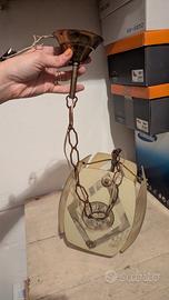 Lampadario vintage anni ’60 in vetro 