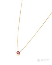Collana punto luce oro giallo e rubino