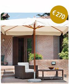Ombrellone da giardino 3x3 in teak  NUOVO