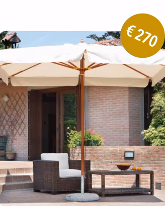 Ombrellone da giardino 3x3 in teak  NUOVO
