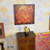 Cm 50x50 quadro astratto giallo e rosso