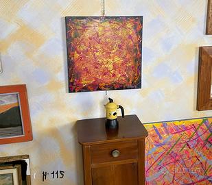 Cm 50x50 quadro astratto giallo e rosso