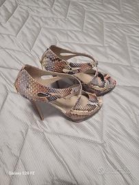 Le Silla sandali pitonati tacco alto plateau 38