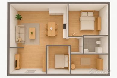 Trilocale comodo al centro e alla tangenziale