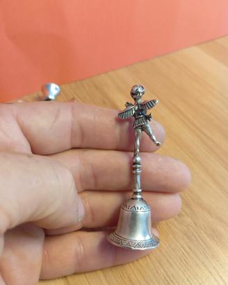 argento 800 putto angioletto campanellina