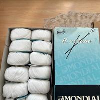 Filo uncinetto Mondial No 5 Fiocco bianco 10 gom