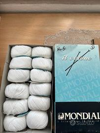 Filo uncinetto Mondial No 5 Fiocco bianco 10 gom
