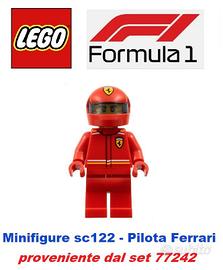 LEGO F1 - Minifigure sc122 - Pilota Ferrari NUOVA