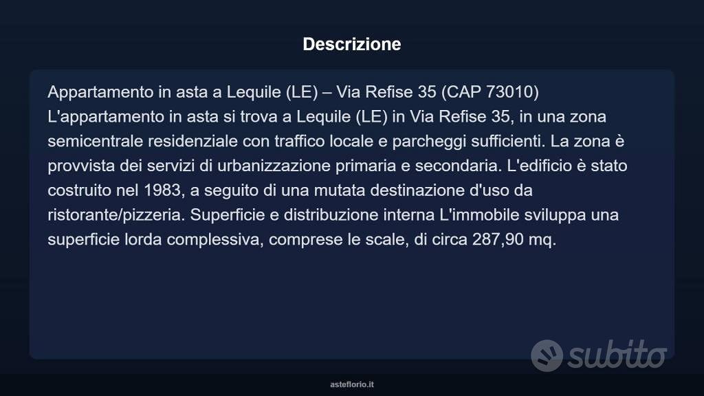 Appartamento – Lequile, Dragoni - Altro