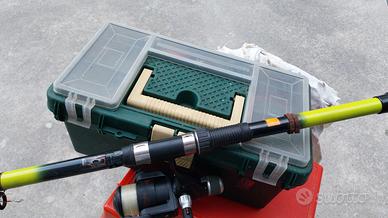 canna da pesca e valigetta 