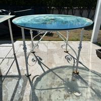 Set tavoli in vetro e ferro battuto