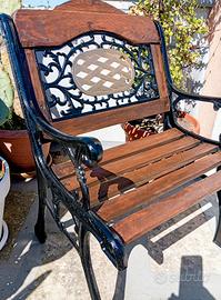 Panchine d'epoca in legno e ghisa 