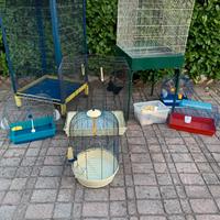 Kit di due voliere grandi e quattro gabbie grandi