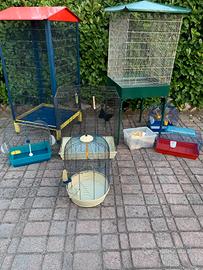 Kit di due voliere grandi e quattro gabbie grandi