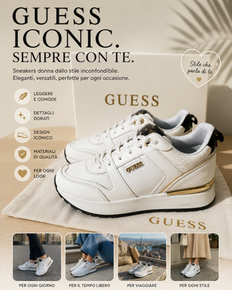 Sneakers GUESS donna bianco/oro – 39