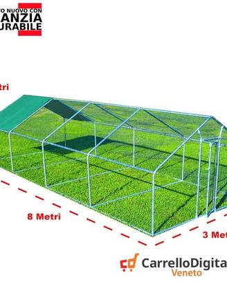 Recinto per Galline 3x8m x 2mH-24mq - Verde