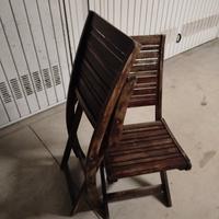 6 sedie pieghevoli in legno giardino/balcone – set