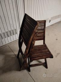 6 sedie pieghevoli in legno giardino/balcone – set