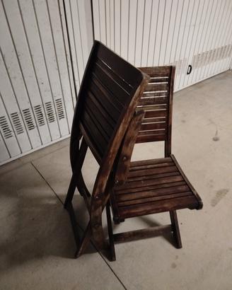 6 sedie pieghevoli in legno giardino/balcone – set