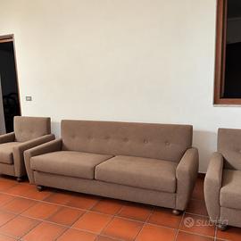 Divano 3 posti con 2 poltrone abbinate-set