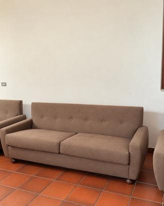Divano 3 posti con 2 poltrone abbinate-set