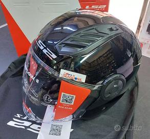 CASCO LS2 AIRFLOW 2 NERO LUCIDO NERO OPACO BIANCO