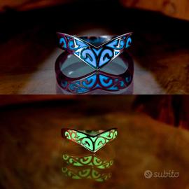 Coppia anelli argento Celtici a V artigianali.