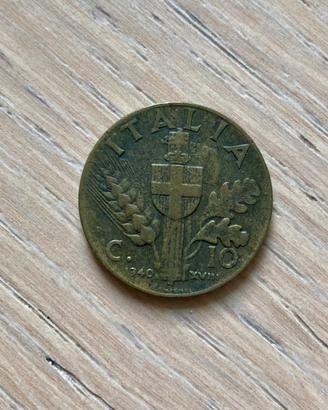 Moneta 10 Centesimi lire 1941 Re Emanuele