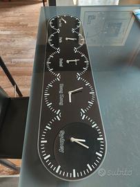 orologio da parete con 5 città 
