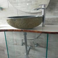 Arte Pennabilli tavola legno pero lavabo pietra