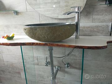 Bagno Arredo Arte Pennabilli lavabo pietra