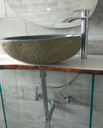 Bagno Arredo Arte Pennabilli lavabo pietra