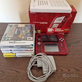 Nintendo 2DS Rossa Trasparente con Scatola+ giochi