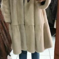 Pelliccia visone pelli intere femmina bianco L Xl