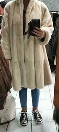 Pelliccia visone pelli intere femmina bianco L Xl