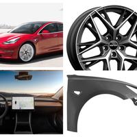 Tesla Model 3 ricambi cofano paraurti cerchi 16-