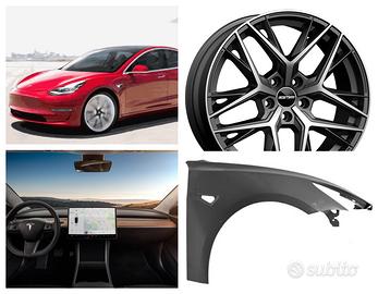 Tesla Model 3 ricambi cofano paraurti cerchi 16-