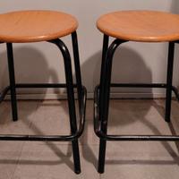 Coppia di sgabelli fissi vintage