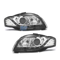 FARI PER AUDI A4 B7 04-07 LUCE DIURNA SFONDO NERO 