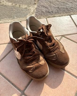 scarpe sneakers marroni beige donna 37 bershka
