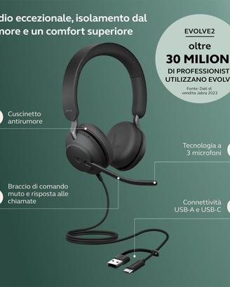 Jabra Evolve 2 40 SE cuffie USB-C