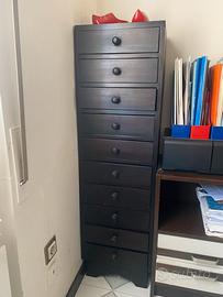 Cassettiera verticale con dieci scomparti