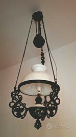 Lampadario in ferro battuto 