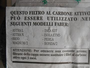 2 filtri al carbone attivo Faber 6093021