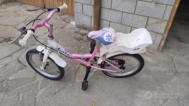 Bici da bambina da 16" Ketty rosa con seggiolino 