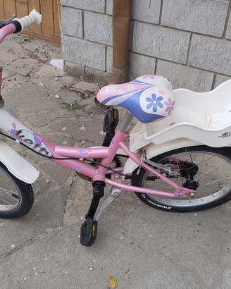 Bici da bambina da 16" Ketty rosa con seggiolino 