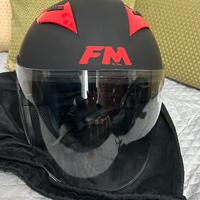 Casco jet FM doppia visiera-nero opaco-taglia XL