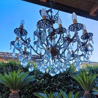 Lampadario 15 luci con pendagli in cristallo